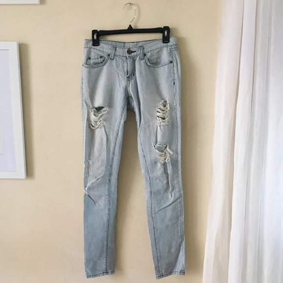 *Buy One Get One Free* Carmar Pinstripe Ripped Jeans - Picture 1 of 6